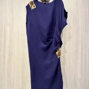 Dries Van Noten blue silk tunic dress